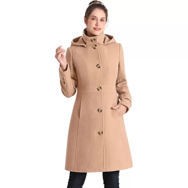 BGSD Women Jem StandCollar Wool Coat Regular amp Plus Size amp PetiteCamel