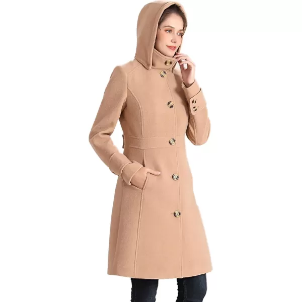 BGSD Women Jem StandCollar Wool Coat Regular amp Plus Size amp PetiteCamel