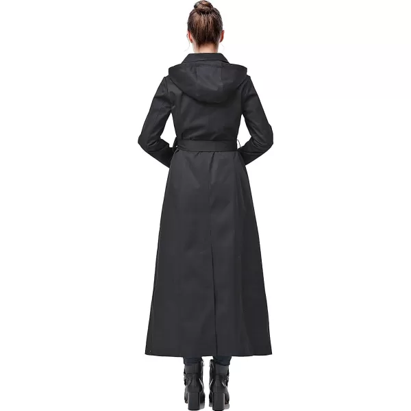 BGSD Women Jessica Waterproof Hooded Long Trench Coat  Regular amp Plus SizeBlack