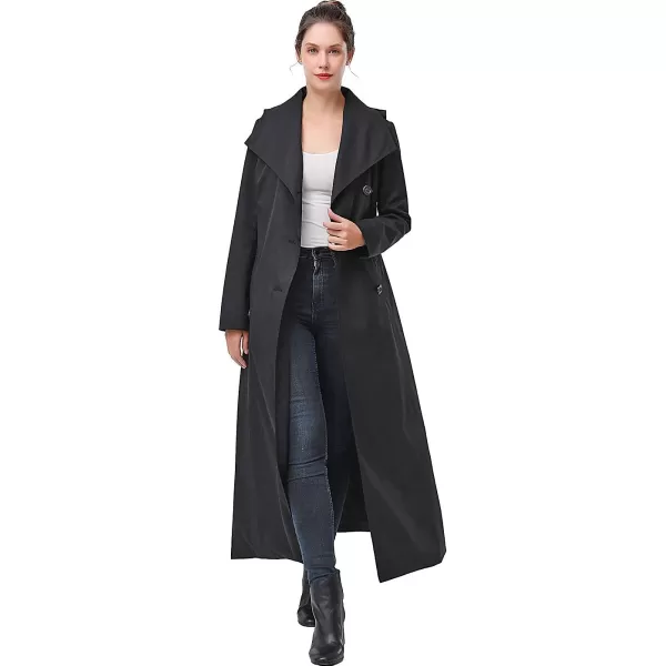 BGSD Women Jessica Waterproof Hooded Long Trench Coat  Regular amp Plus SizeBlack