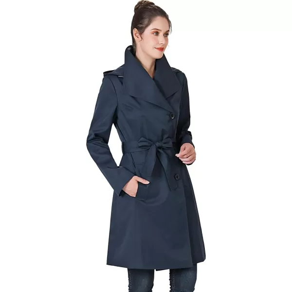 BGSD Women Jessie Waterproof Hooded Trench Coat  Regular amp Plus SizeNavy