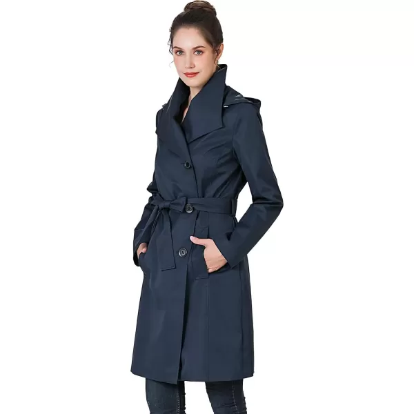 BGSD Women Jessie Waterproof Hooded Trench Coat  Regular amp Plus SizeNavy