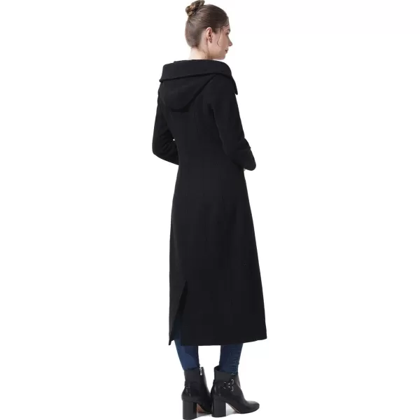 BGSD Women Kai Hooded Full Length Long Wool Coat Regular amp Plus Size amp PetiteBlack