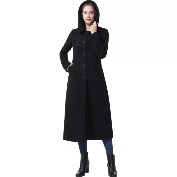 BGSD Women Kai Hooded Full Length Long Wool Coat Regular amp Plus Size amp PetiteBlack