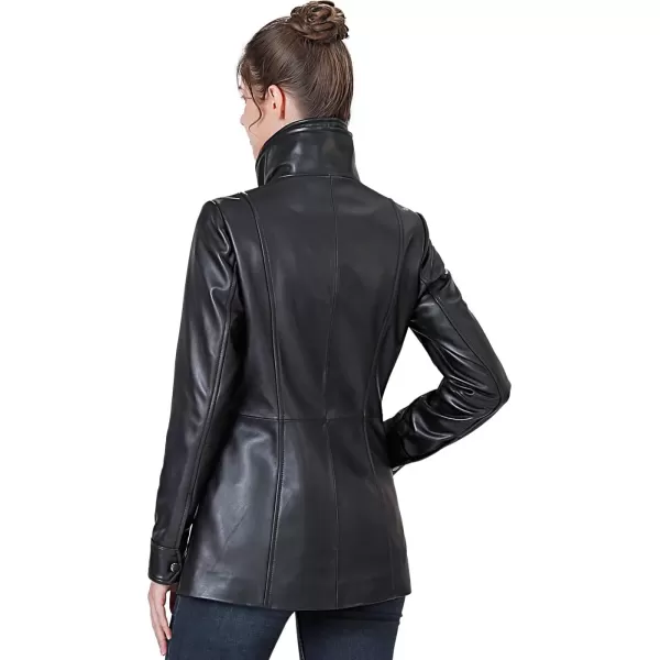 BGSD Women Kara New Zealand Lambskin Leather Scuba Jacket Regular amp Plus Size amp PetiteBlack