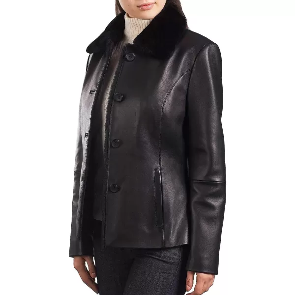 BGSD Women Kare Lambskin Leather Jacket Regular amp Plus Size amp PetiteBlack