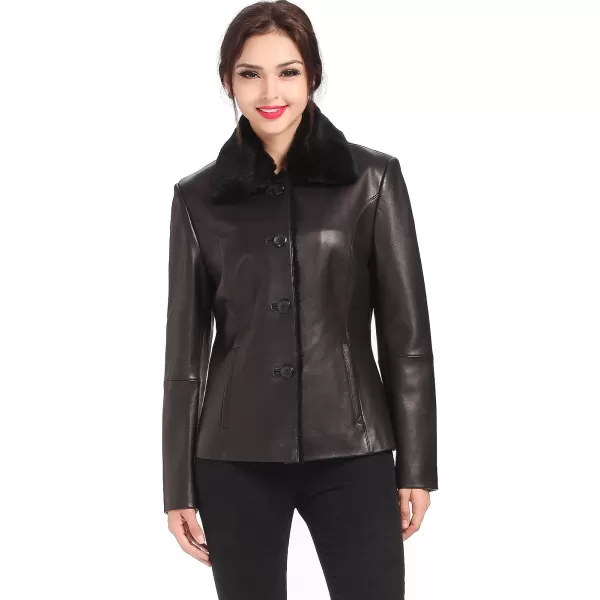 BGSD Women Kare Lambskin Leather Jacket Regular amp Plus Size amp PetiteBlack