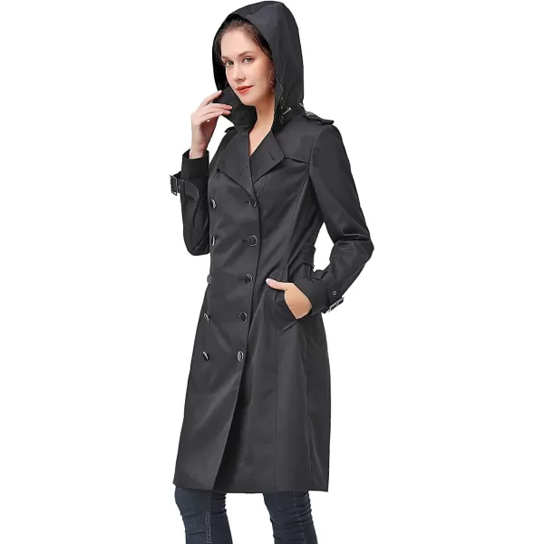 BGSD Women Karla Waterproof Trench Coat  Regular amp Plus SizeBlack