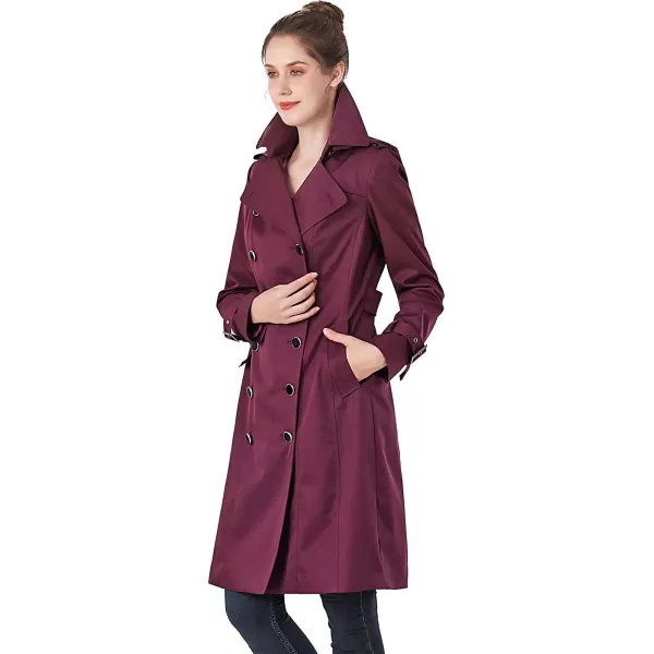 BGSD Women Karla Waterproof Trench Coat  Regular amp Plus SizeGrape Wine