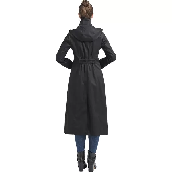 BGSD Women Kathy Waterproof Hooded Long Rain Coat  Regular amp Plus SizeBlack