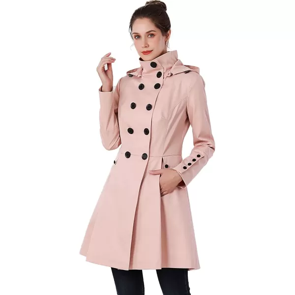 BGSD Women Kayla Waterproof Hooded Mid Length Trench Coat  Regular amp Plus SizeBlush