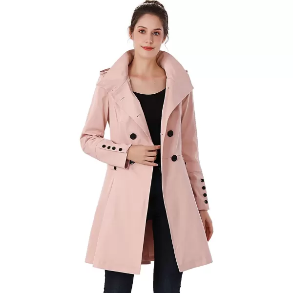 BGSD Women Kayla Waterproof Hooded Mid Length Trench Coat  Regular amp Plus SizeBlush