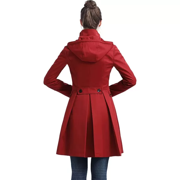 BGSD Women Kayla Waterproof Hooded Mid Length Trench Coat  Regular amp Plus SizeRed