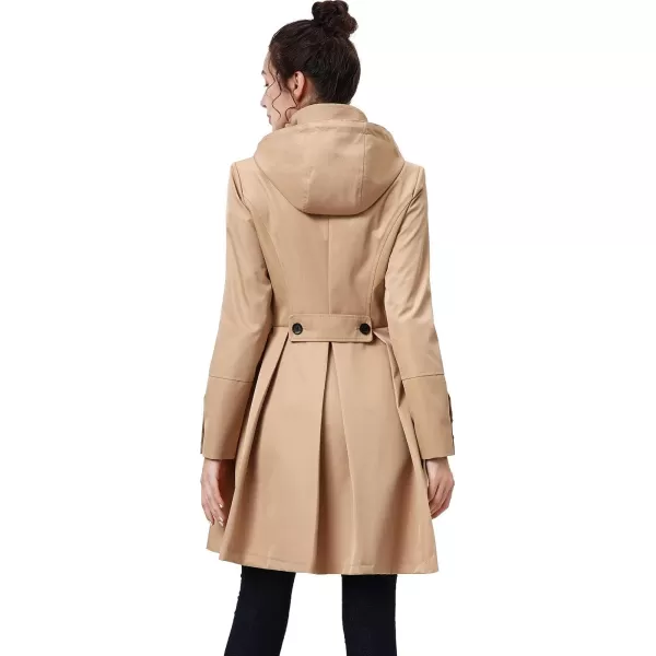 BGSD Women Kayla Waterproof Hooded Mid Length Trench Coat  Regular amp Plus SizeTan