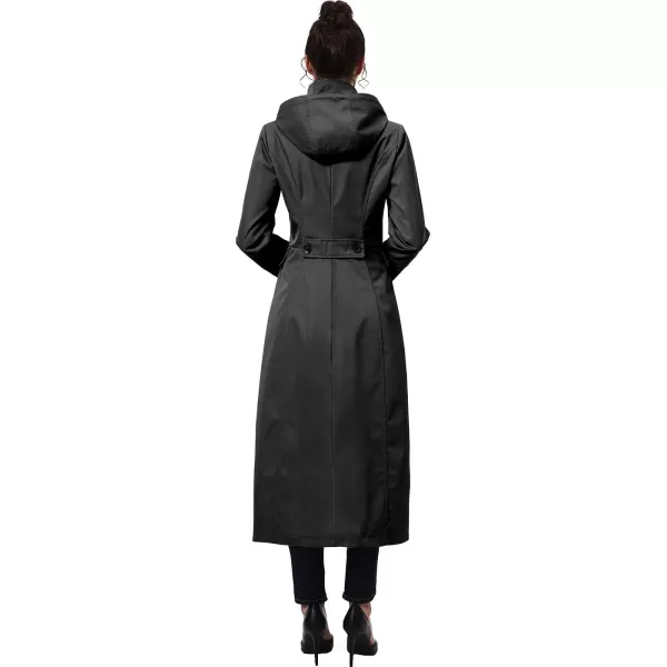 BGSD Women Kelly Waterproof Hooded Maxi Long Trench Coat  Regular amp Plus SizeBlack