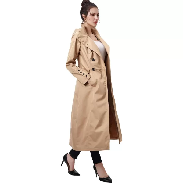 BGSD Women Kelly Waterproof Hooded Maxi Long Trench Coat  Regular amp Plus SizeTan