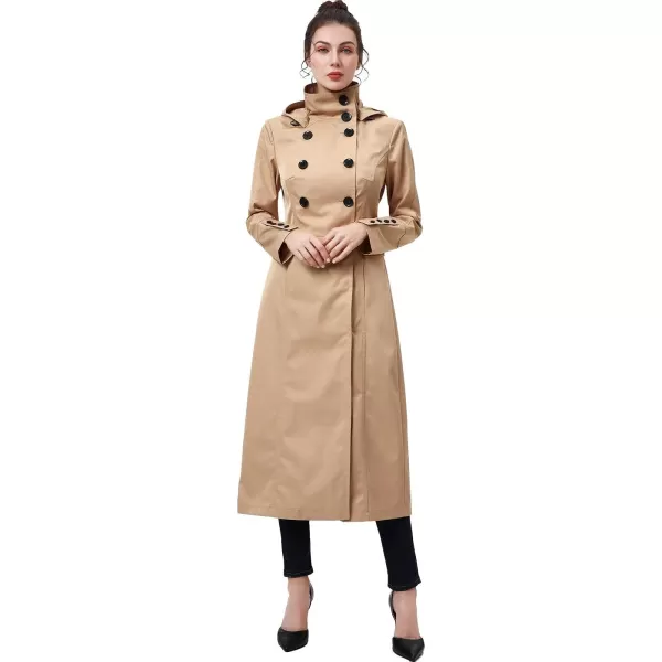 BGSD Women Kelly Waterproof Hooded Maxi Long Trench Coat  Regular amp Plus SizeTan