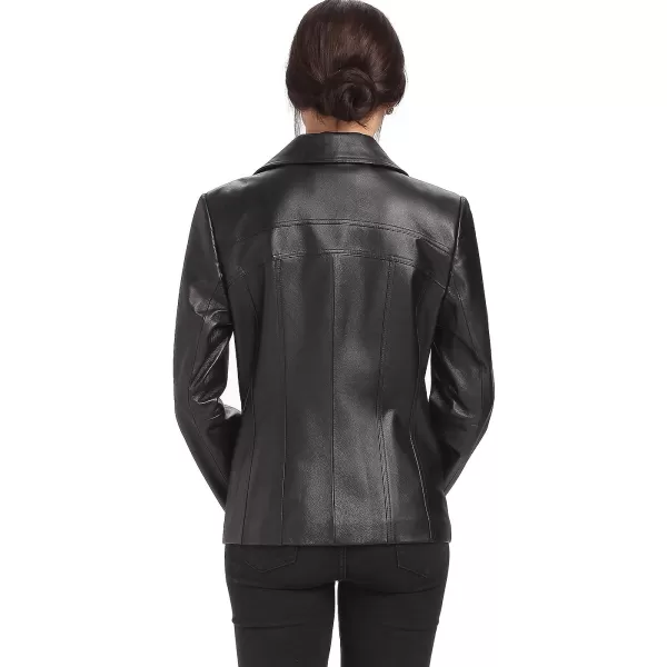 BGSD Women Kim Lambskin Leather Scuba Jacket Regular amp Plus Size amp PetiteBlack