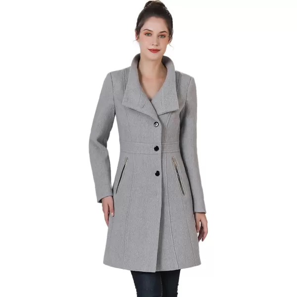 BGSD Women Kya Asymmetrical Button Front Walker CoatGray