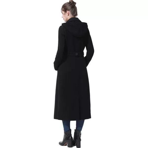 BGSD Women Lea Hooded Full Length Long Wool Coat Regular amp Plus Size amp PetiteBlack