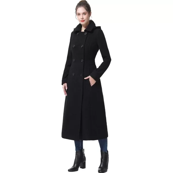 BGSD Women Lea Hooded Full Length Long Wool Coat Regular amp Plus Size amp PetiteBlack