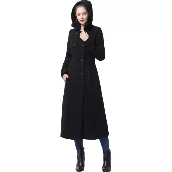 BGSD Women Lea Hooded Full Length Long Wool Coat Regular amp Plus Size amp PetiteBlack