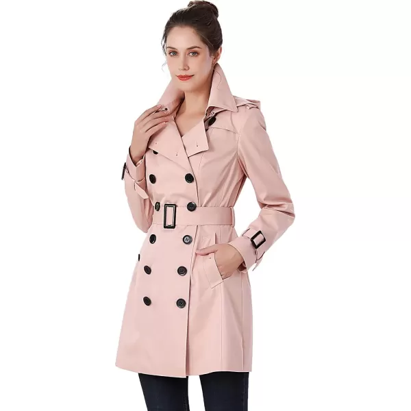 BGSD Women Leah Waterproof Hooded Mid Length Trench CoatBlush