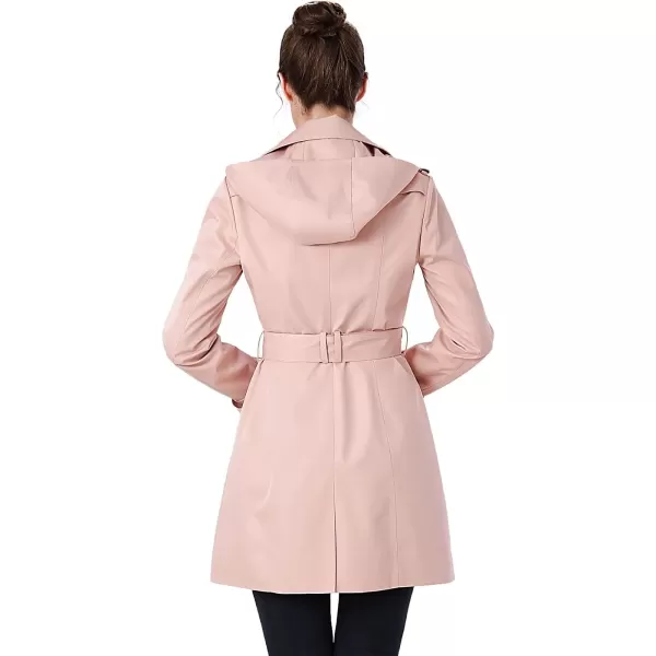 BGSD Women Leah Waterproof Hooded Mid Length Trench CoatBlush