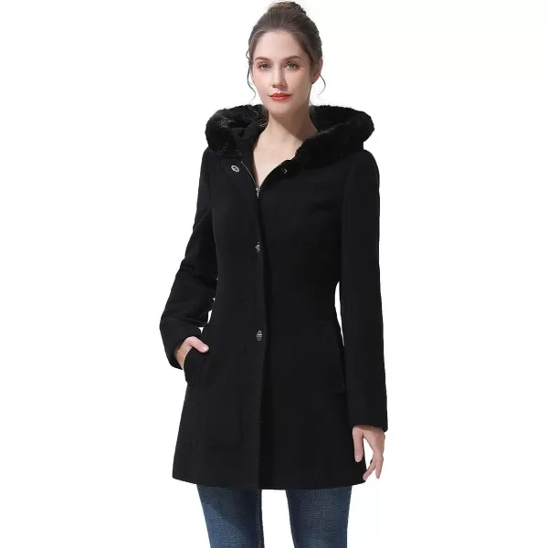 BGSD Women Lia Hooded Wool Coat Regular amp Plus Size amp PetiteBlack