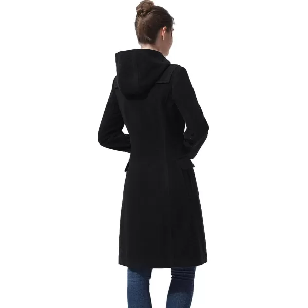 BGSD Women Liv Hooded Toggle Duffle Wool Coat Regular amp Plus Size amp PetiteBlack