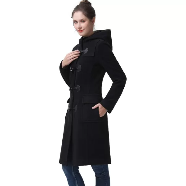 BGSD Women Liv Hooded Toggle Duffle Wool Coat Regular amp Plus Size amp PetiteBlack