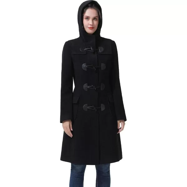 BGSD Women Liv Hooded Toggle Duffle Wool Coat Regular amp Plus Size amp PetiteBlack