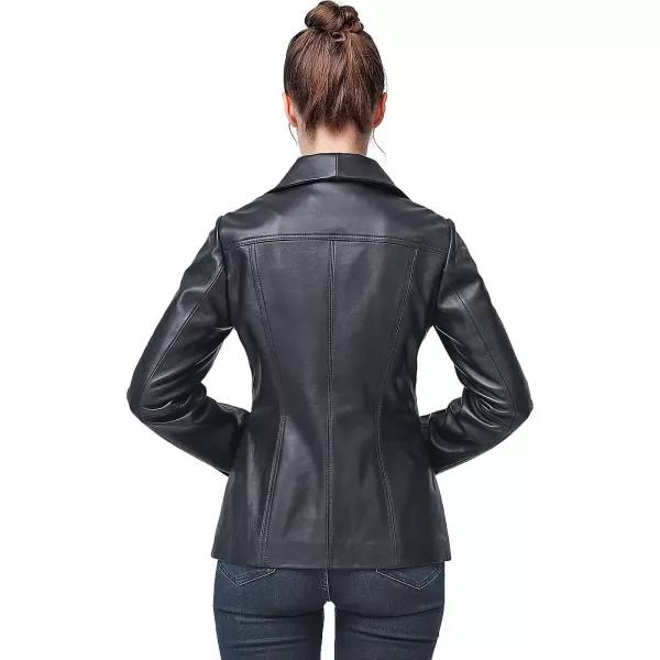 BGSD Women Lyla Zip Front New Zealand Lambskin Leather Jacket Regular amp Plus SizeBlack