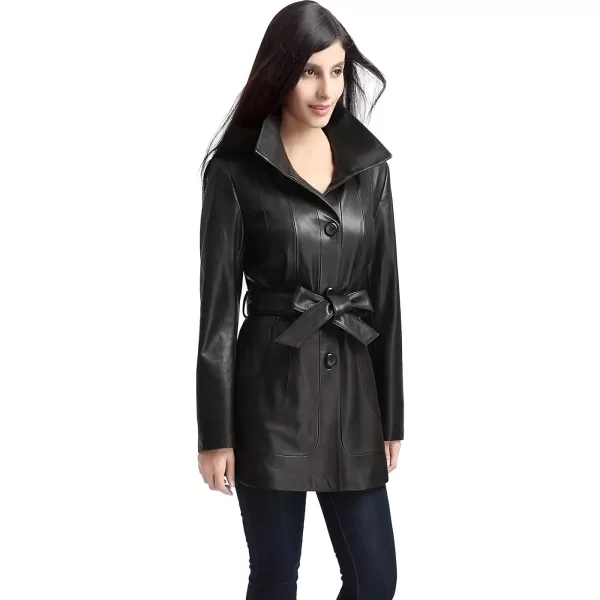 BGSD Women Madison Lambskin Leather Coat Regular amp Plus Size amp PetiteBlack