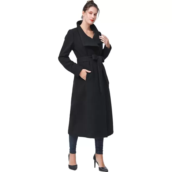 BGSD Women Mai Wool Long Trench Coat Regular amp Plus Size amp PetiteBlack