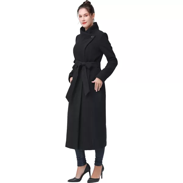 BGSD Women Mai Wool Long Trench Coat Regular amp Plus Size amp PetiteBlack