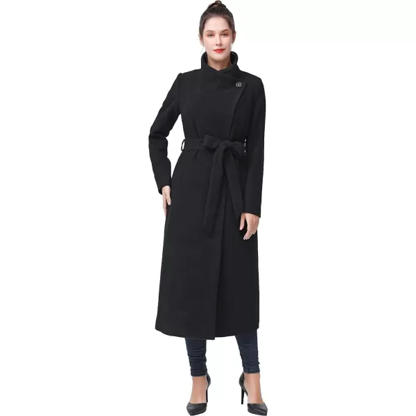 BGSD Women Mai Wool Long Trench Coat Regular amp Plus Size amp PetiteBlack