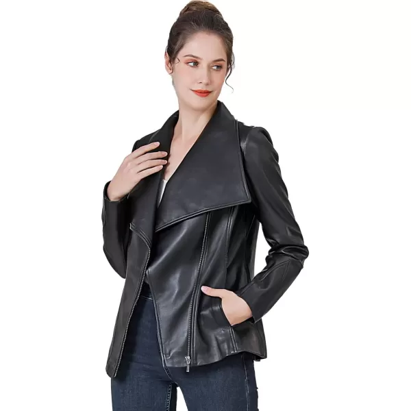 BGSD Women Mara Lambskin Leather Jacket Regular amp Plus Size amp PetiteBlack