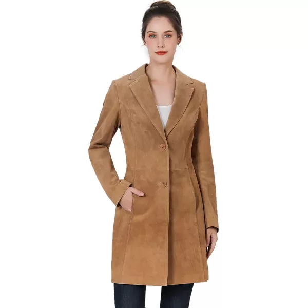 BGSD Women Mary Suede Leather Walker Coat Regular amp Plus Size amp PetiteCaramel