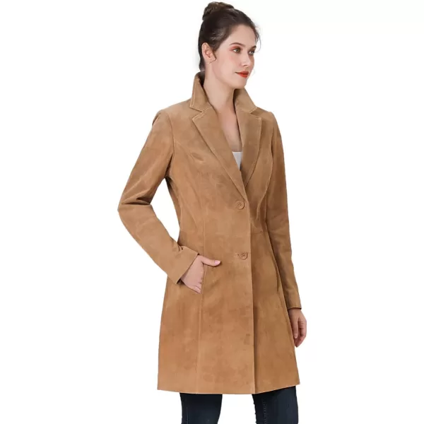 BGSD Women Mary Suede Leather Walker Coat Regular amp Plus Size amp PetiteCaramel