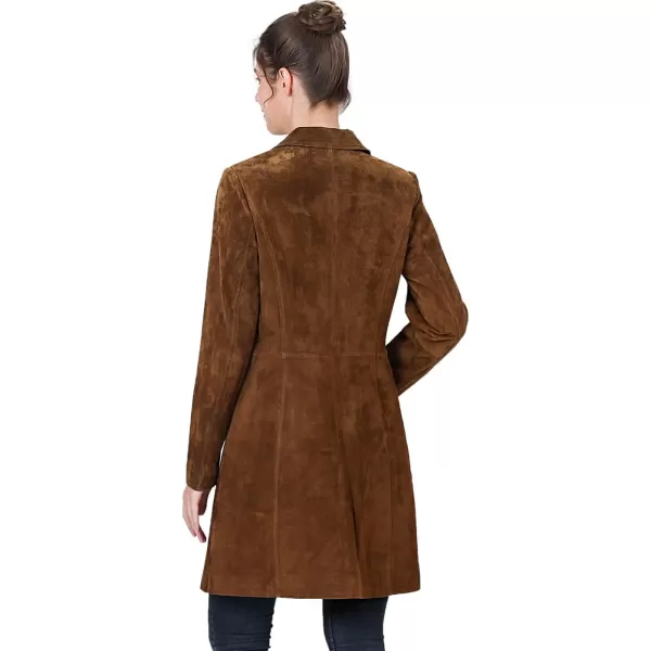 BGSD Women Mary Suede Leather Walker Coat Regular amp Plus Size amp PetiteTobacco