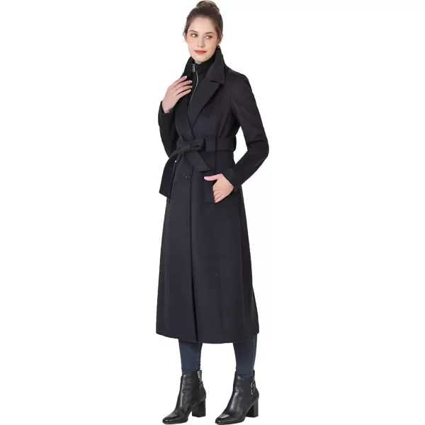 BGSD Women May Belted Wrap Wool Trench Coat Regular amp Plus Size amp PetiteBlack