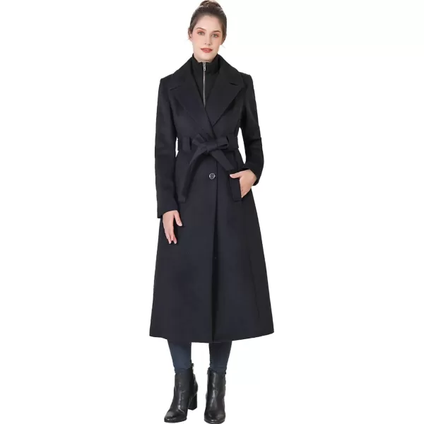 BGSD Women May Belted Wrap Wool Trench Coat Regular amp Plus Size amp PetiteBlack