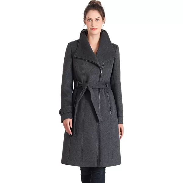 BGSD Women Mel Wool Belted Wrap Trench Coat with Removable Bib Regular amp Plus Size amp PetiteBGSD Women Mel Wool Belted Wrap Trench Coat with Removable Bib Regular amp Plus Size amp Petite