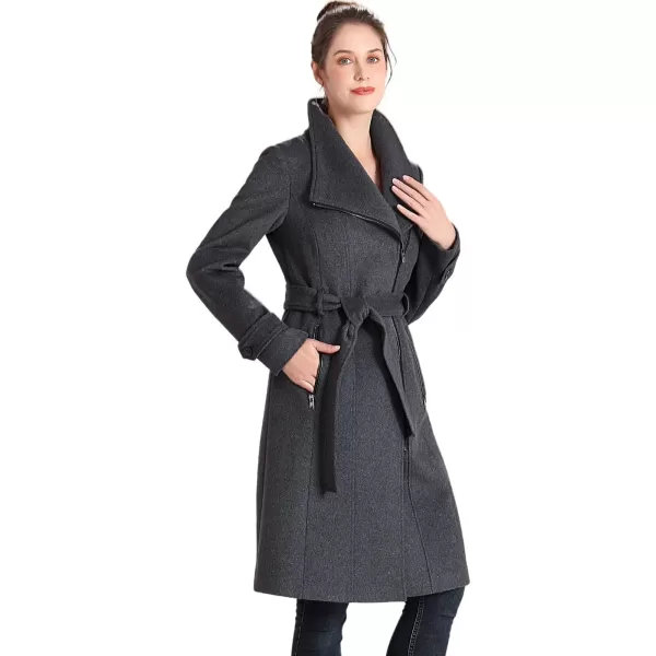 BGSD Women Mel Wool Belted Wrap Trench Coat with Removable Bib Regular amp Plus Size amp PetiteBGSD Women Mel Wool Belted Wrap Trench Coat with Removable Bib Regular amp Plus Size amp Petite