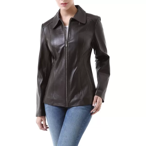 BGSD Women Miranda Lambskin Leather Jacket Regular amp Plus Size amp PetiteBrown