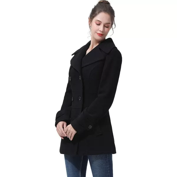 BGSD Women Mya Wool Pea Coat Regular amp Plus Size amp PetiteBlack