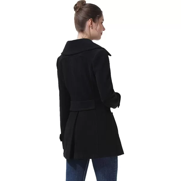 BGSD Women Mya Wool Pea Coat Regular amp Plus Size amp PetiteBlack