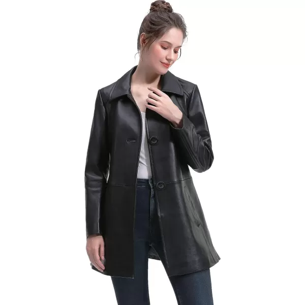 BGSD Women New Zealand Lambskin Leather Coat Regular amp Plus Size amp PetiteBlack