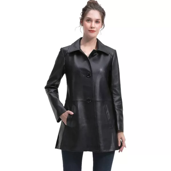 BGSD Women New Zealand Lambskin Leather Coat Regular amp Plus Size amp PetiteBlack